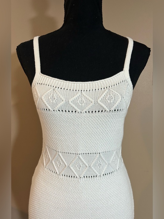 Hello Molly Dresses & Skirts - Hello Molly Off White/Cream Knit Dress Size 2 XSmall Beach Boho Crocheted